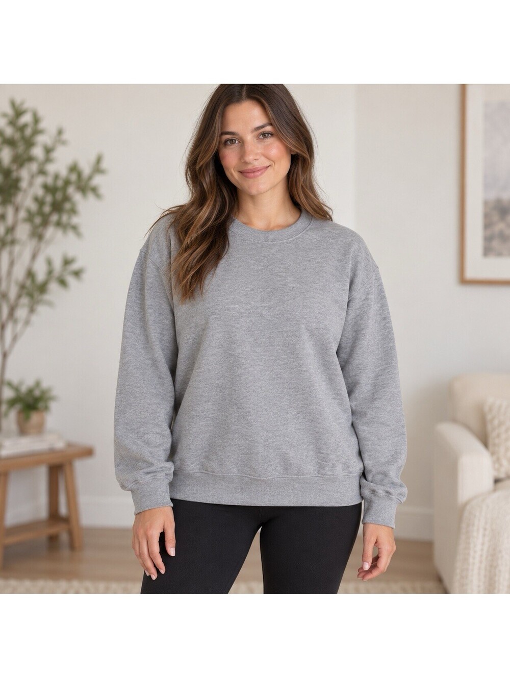 Garage Women’s Gray Crewneck Fleece Pullover Sweatshirt XL Long Sleeve